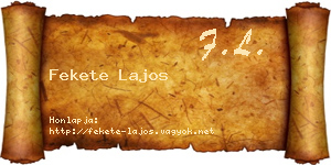 Fekete Lajos névjegykártya
