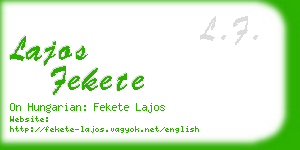lajos fekete business card